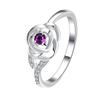European American Crystal Flower Rose Ring - New Fashion Jewelry Style