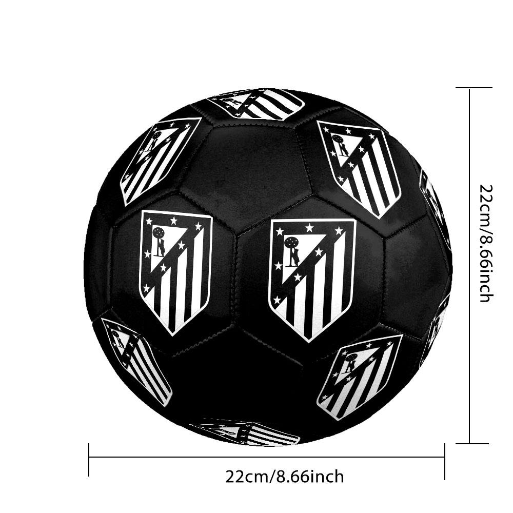 Atletico Madrid Size 5 Soccer Ball, Machine-Stitched PVC, Durable & High Bounce, All Ages Fit, Fan Merchandise, Matches & Outdoor Use.
