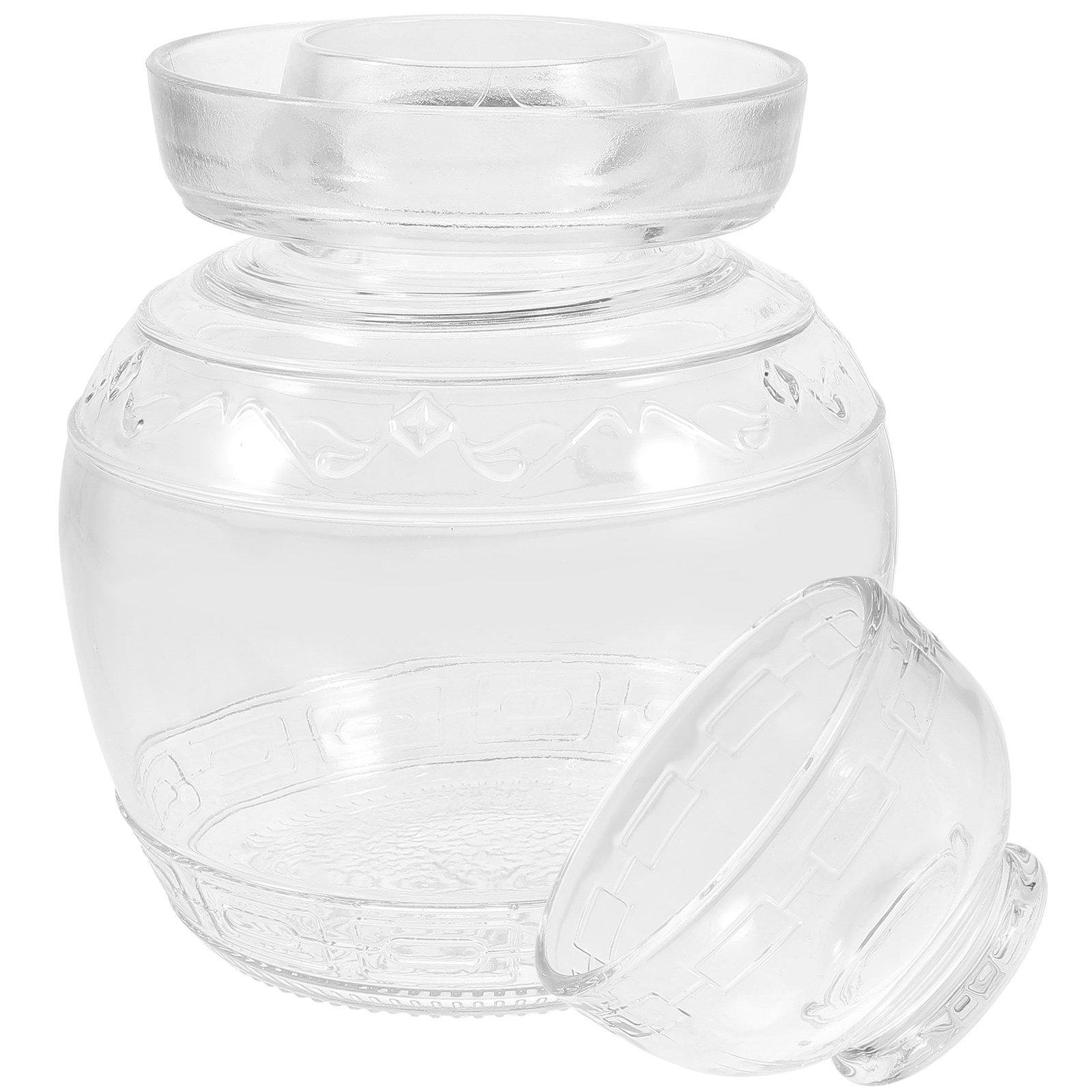 

1Pcs Premium Transparent Glass Fermentation Jar for Homemade Kombucha Kimchi Sauerkraut Yogurt Starter Kit Kitchen Food Storage 20X15X14CM