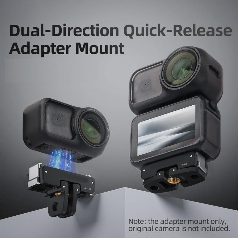 Magnetic Quick Release Base Foldable 2claw Interfaces With 1/4 Screw Hole For Action Cameras Stable & Durability