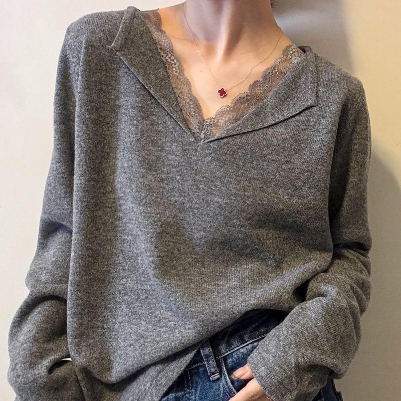 Tops for Women Long Sleeve Shirts Winter Oversize Fleece Thickened Casual Cotton Shirt Loose Blouse V-neck Pullover Tops