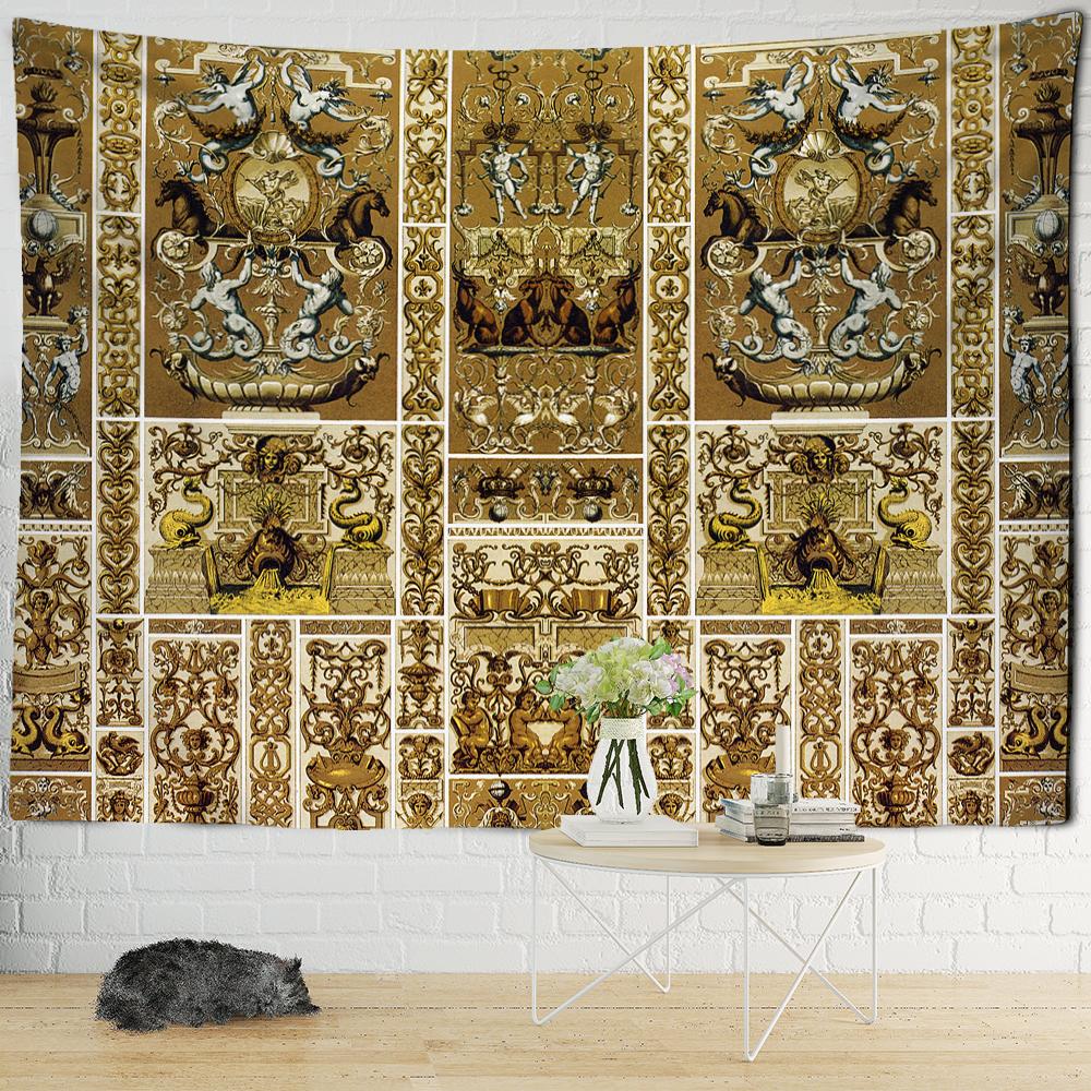 Kids European Palace Mural Tapestry Wall Hanging Psychedelic Tapez Hippie Aesthetics Room Bedroom Decor