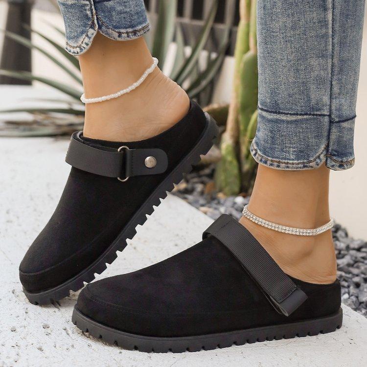 European and American foreign trade thick-soled bag head rear strap Boken shoes women's large size 2025 autumn new casual bag head two wearing sl