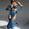 Beliebter Batik-bunter kleiner Busen-Netz-sexy Dessous-Fünfteiler für Damen