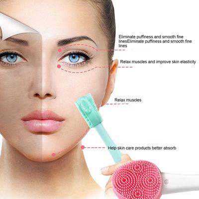 Double Head Face Cleaning Brush Silicone Face Massage Brush Exfoliating Facial Cleanser Skin Care Tool Massager Dropshipping