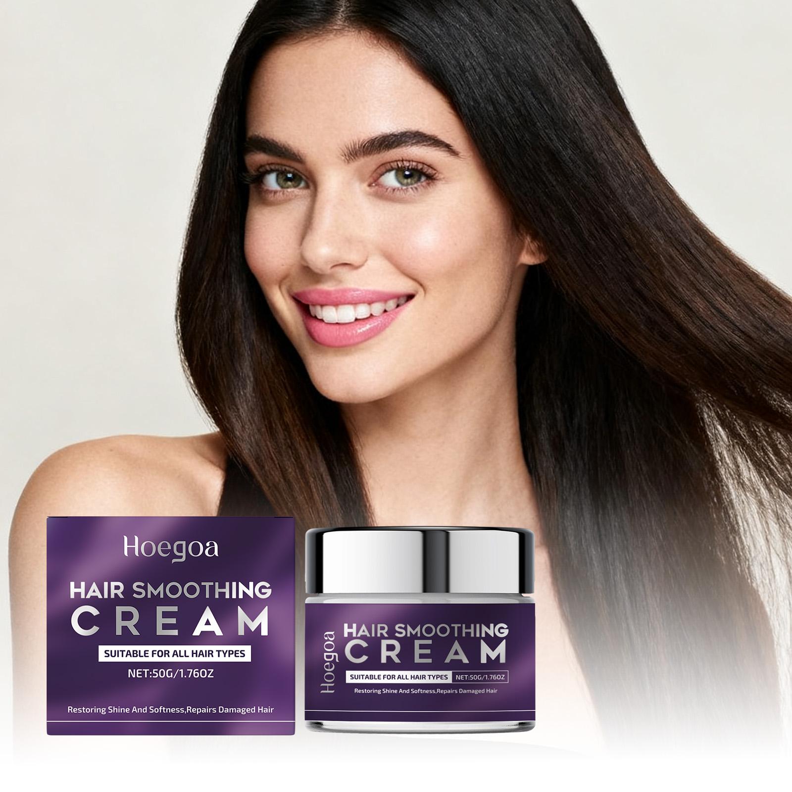 

Premium Coconut Hair Straightening Cream Natural Formula Deep Repair Intensive Nourishment Frizz Control Smoothing Treatment 50g