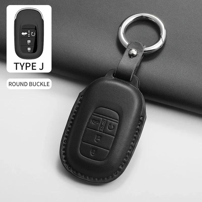 Auto Key Fob Case Cover Housing Remote Fit For Honda Fit For Civic Fit For Accord Fit For Cr-V Fit For Hr-V Fit For Pilot Pu Key Fob Auto
