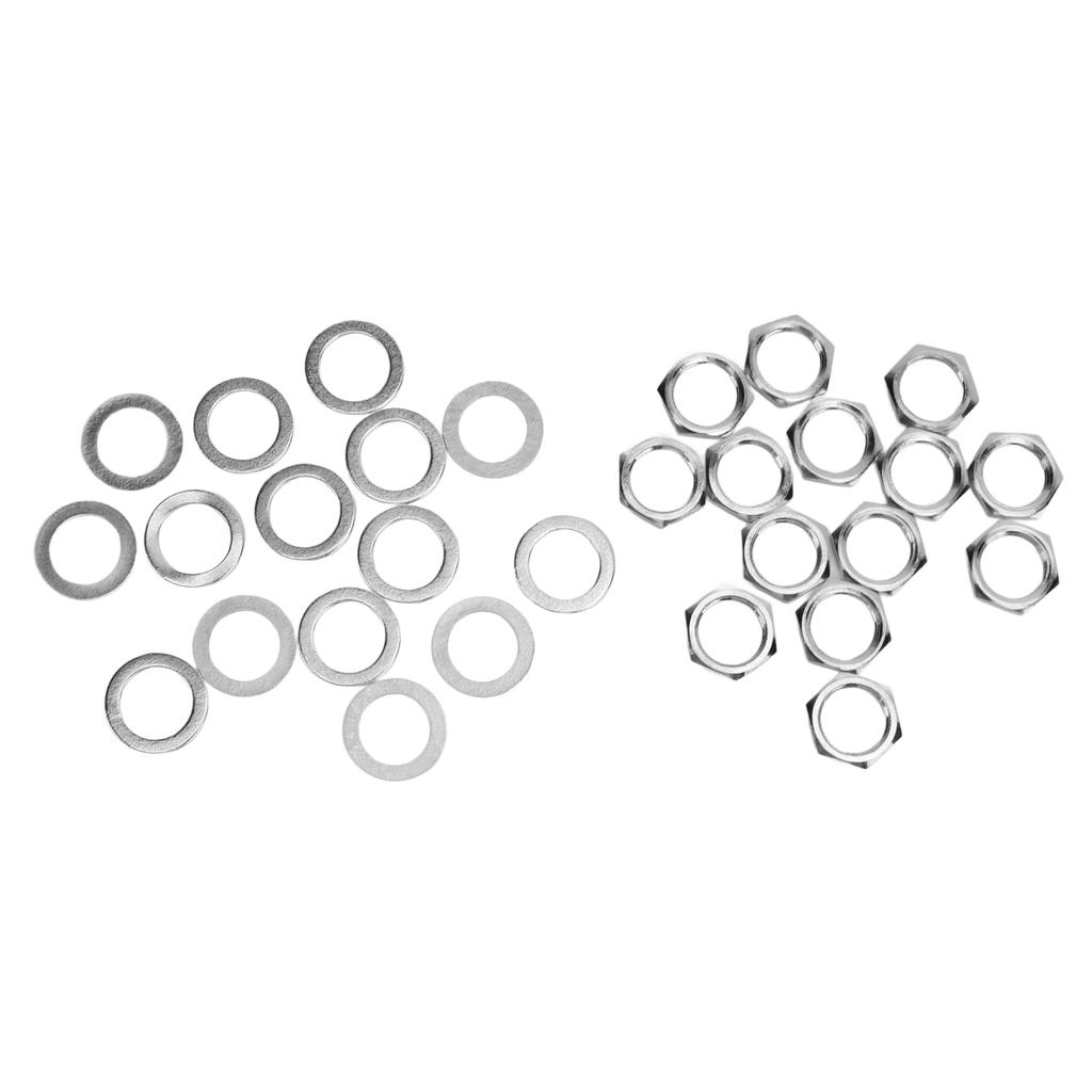 G3 8 Female Thread Nuts Metal Washer Kit Instrument Jack Fasteners for Electric Guitar Bass