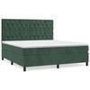 3143214 vidaXL Lit à sommier tapissier et matelas Vert foncé 160x200cm Velours