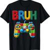 Play Building Blocks Bruh Saying Gamer Boys Brick Builder TShirt