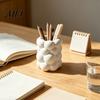 Versatile Storage Bucket 3D Bubble Cloud Shape Pen Holder, Desktop Organizer, Matte Milky Office Desk Cup White Aesthetic for Makeup Brushes