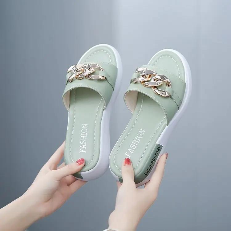 Sandals Ladies Flat Heel Platform Sandals Ladies Candy Color Casual Slippers Ladies Shoes Sandalias De Las Mujeres 2024