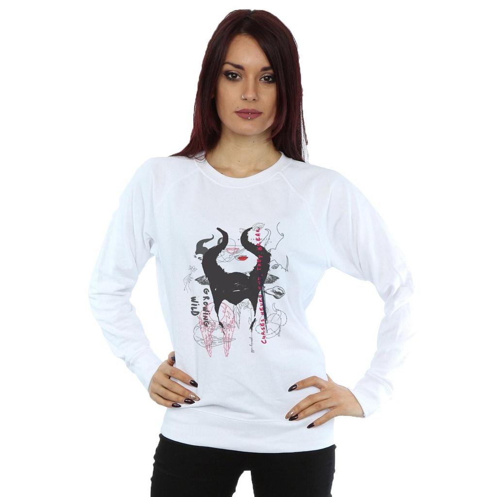 Disney Womens/Ladies Maleficent Mistress Of Evil Growing Wild Horns Collage Sweatshirt
