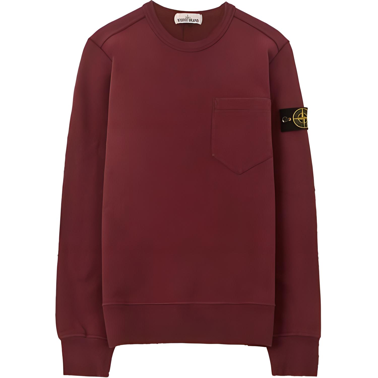 Stone Island Logo Patroon Ronde Hals Losse Pasvorm Pullover Lange Mouwen Sweatshirt Heren sweatshirt Baksteenrood 711563820-V0011 L