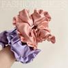 Oversized Korean Ballet-Style Satin Hair Tie with Ruffled Edges - Elegant and Fashionable Bun Accessory