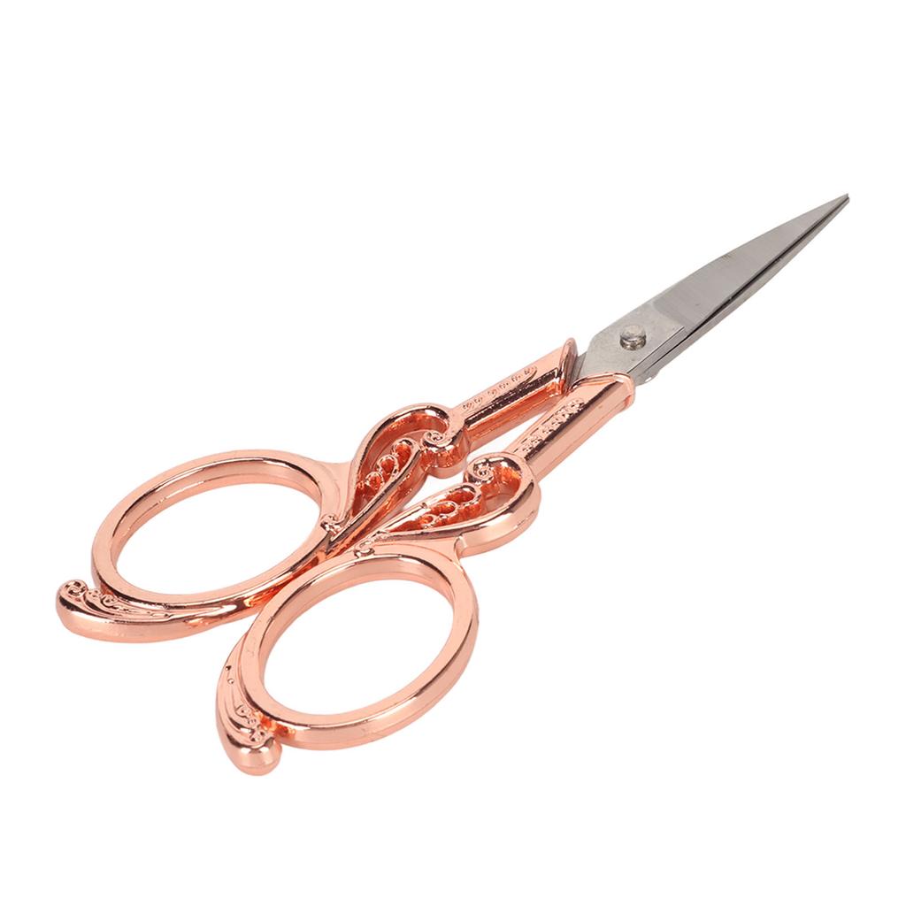 Vintage Scissors Stainless Steel Carved Handle Effort Saving Multifunction Craft Scissors for Embroidery Craft Art