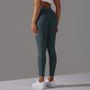 Brushed V-waist Pleated Solid Color Peach Hip Yoga Pants For Sports, Running, Fitness, Tight Fitting Cropped Pants