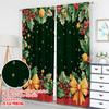 2pcs 2D flat printing Christmas Curtains Christmas Holly Garland Bow Snowflakes Digital Printed Polyester Drapes Party