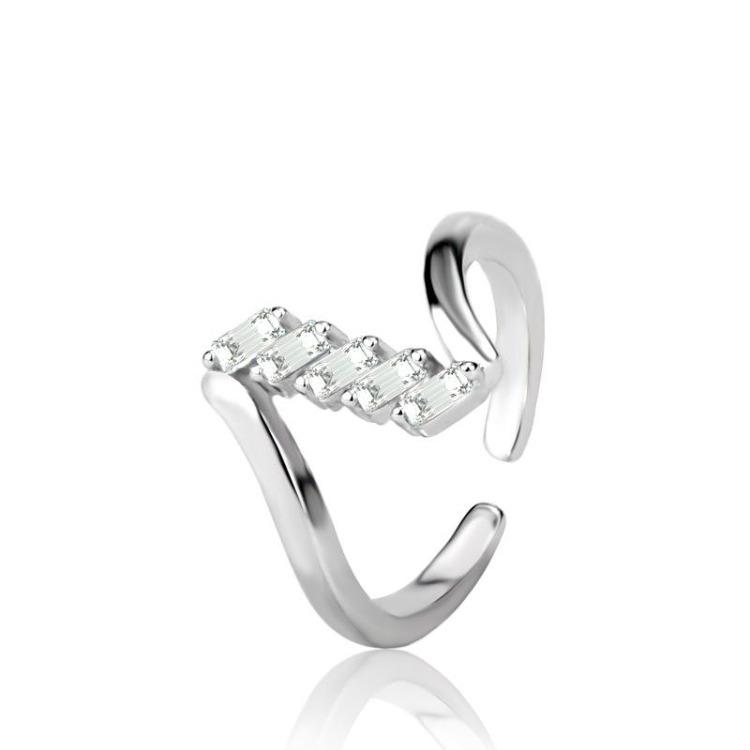 925 Sterling Silver Ring AAA Zircon Adjustable Simplicity Fashion Exquisite Women Jewelry Accessories Wedding Party Gift