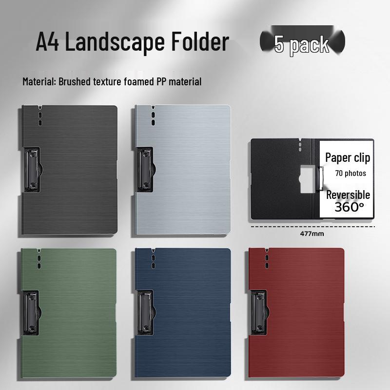 A4 Thickened PP Clipboard Folder - Desk Mat & Writing Board for Students, Horizontal/Vertical Clip