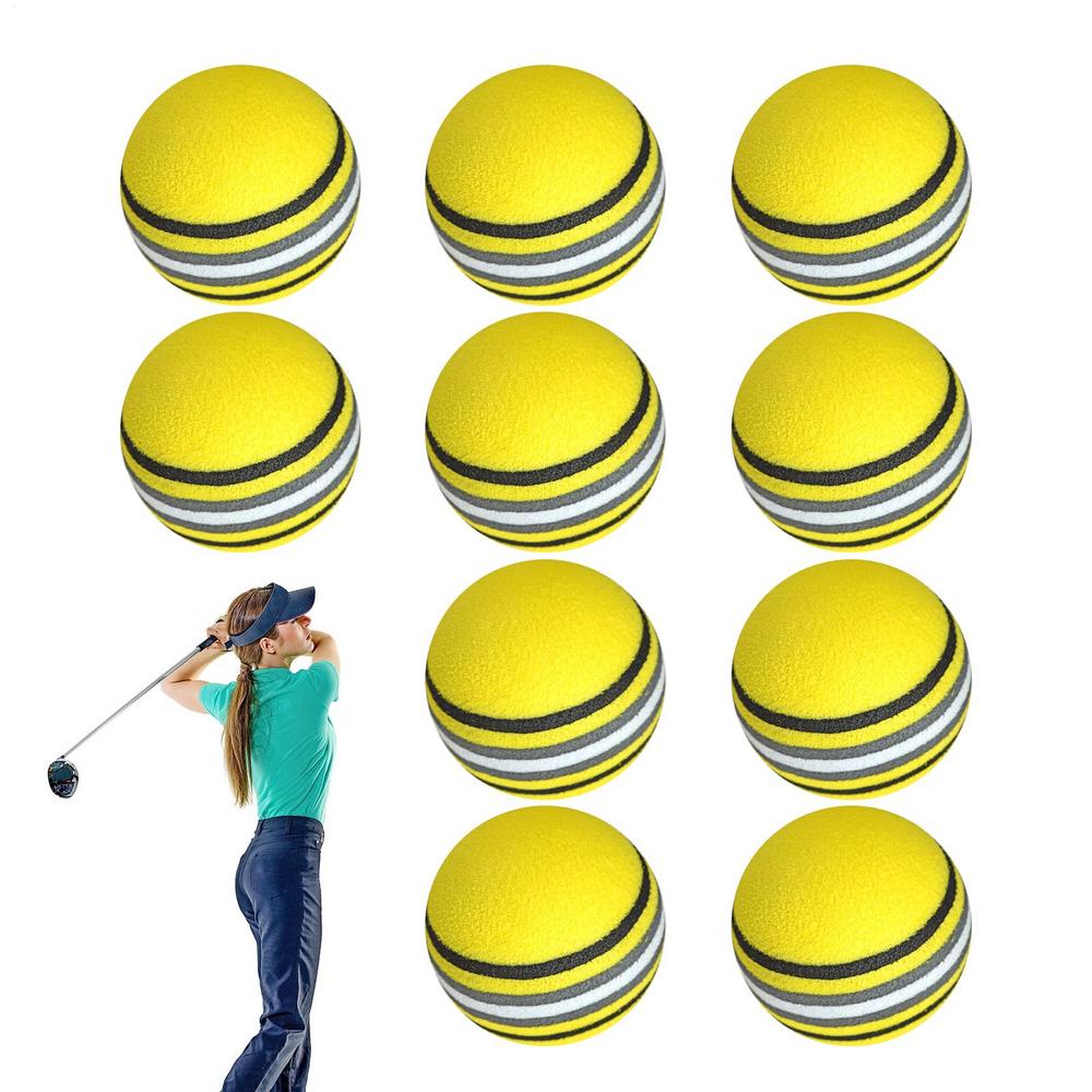 Practice Golf Balls 10 Pieces Elastic Golf Balls Warm-Up Gear For Junior Beginner Amateur Senior Backyard Driving Range Outdoor