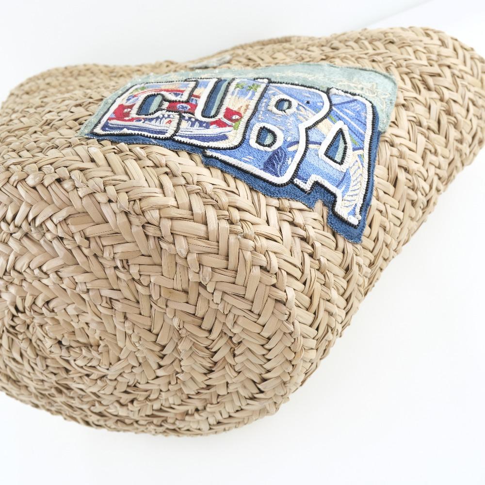 Anya Hindmarch Basket Bag Handbag Beige Raffia Women Used