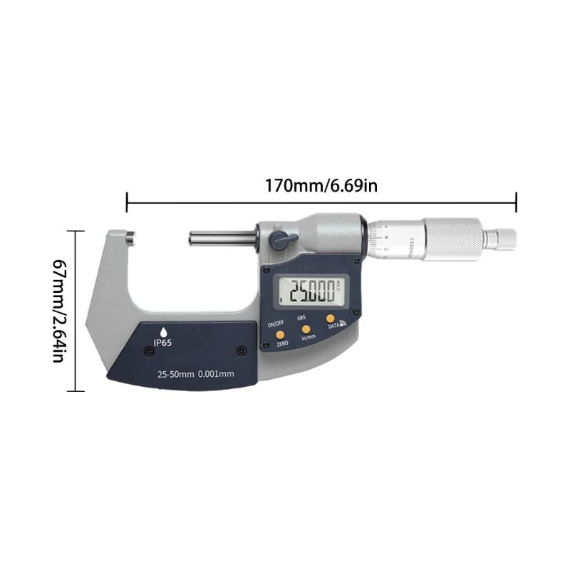 External Micrometer,0-25-50-75-100mm External Micrometer Outside Micrometer Micro Meter Mechanical Micrometers