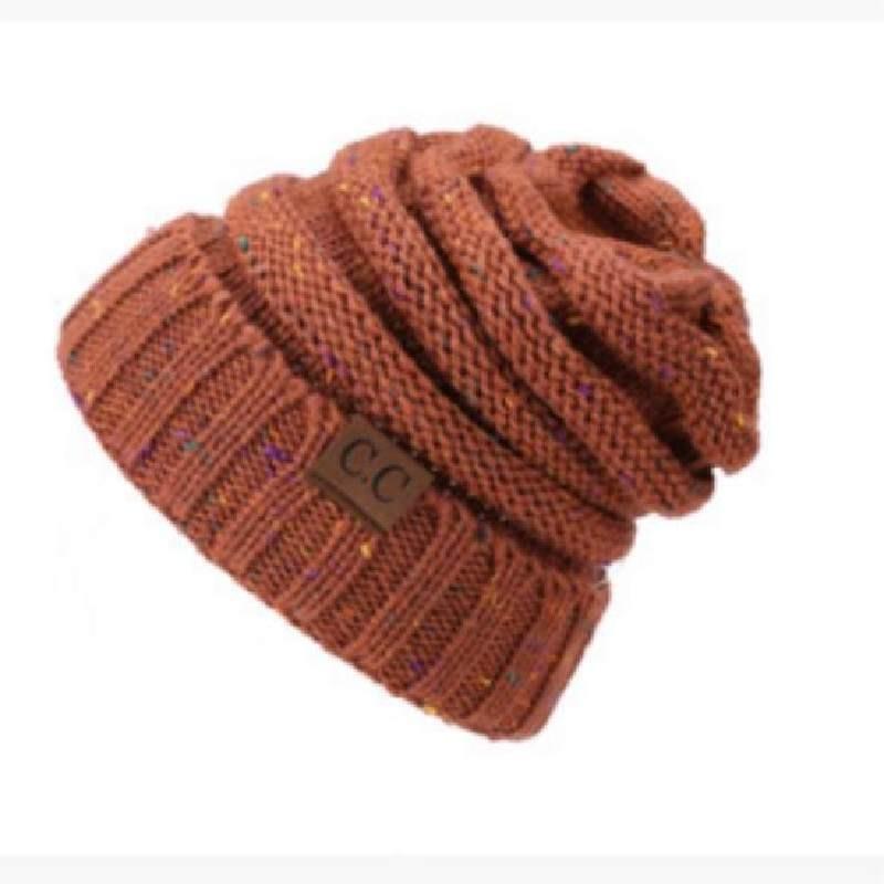 New Adult Autumn Winter Patchwork Mixed Color Knit Hat With Flip Mouth Yarn Knit Cap Reverse Mouth
