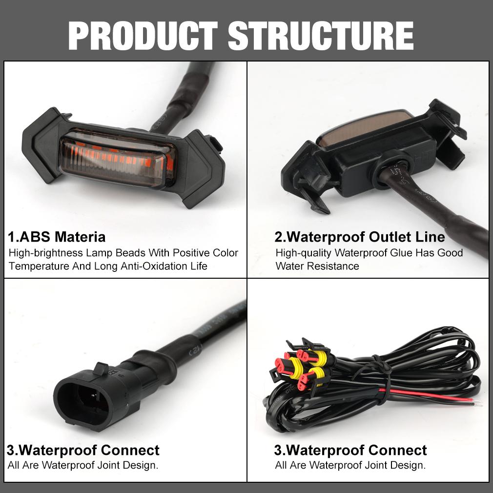 4ks/sada Červená Modrá Jantarová LED Osvětlení přední mřížky pro vůz Toyota Tacoma od roku 2016 s osvětlením mřížky ve stylu TRD Pro Raptor DRL Parkovací světla 12V