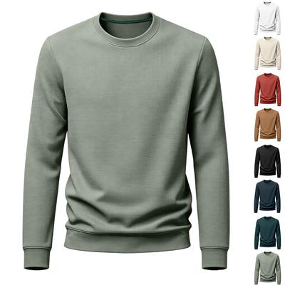 Men Casual Loose Fit Pullover Sweatshirt Crew Neck Long Sleeve Lightweight Soft Fabric Comfortable Daily Wear