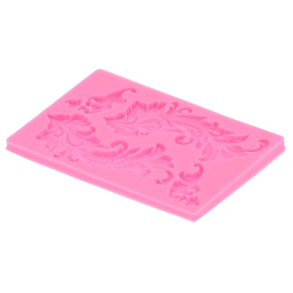 Embossed Silicone Mold Tree Leaf Pattern Chocolate Cake Mold for Home Kitchen BakeryPink