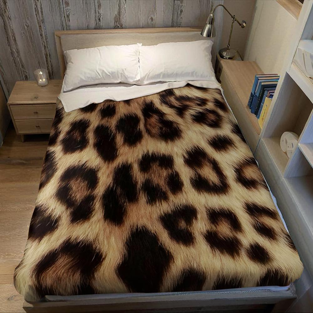 Savanna Leopard Print Flannel Blanket Warm Soft Halloween Christmas Couch Warm Cozy Decorative Decor Gift for All Season