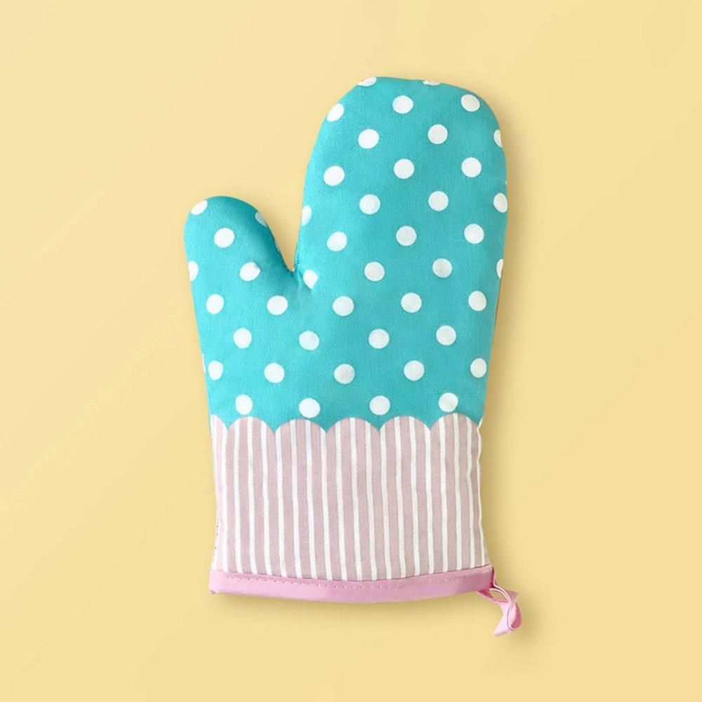Haushalts-Blumenpunkte Hitzeschutzhandschuhe Verdickte Verbrühschutz-Ofenhandschuhe Mikrowellenhandschuhe Hohe Temperatur