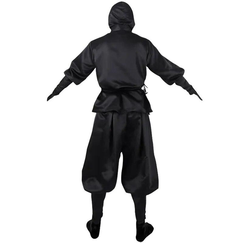 Halloween Costumes Japanese Men's Black White Ninja Cosplay Suit Performance Costume