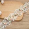 White Organza Three-dimensional Bow, Vanilla Lace Embroidered Trim For Hanfu Accessories, Children's Clothing Accessories