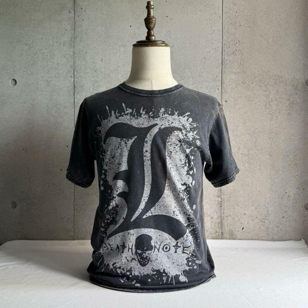 [USED] 00s DEATH NOTE Bleached S/S T-shirt Fade
