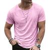 T-shirt casual da uomo a maniche corte, girocollo, tinta unita, vestibilità larga