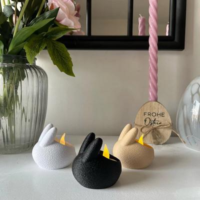 Osterhase Kerzenhalter mit LED-Kerze Mini-Hase Kerzenständer Kerzenständer Tischmittelstück Feiertagsparty Dekoration Schmuck