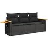 VidaXL Salon de Jardin avec Coussins 3 pcs, Canapés de Terrasse, Ensemble de Meubles de Patio, Mobilier d'Extérieur, Noir 3226594