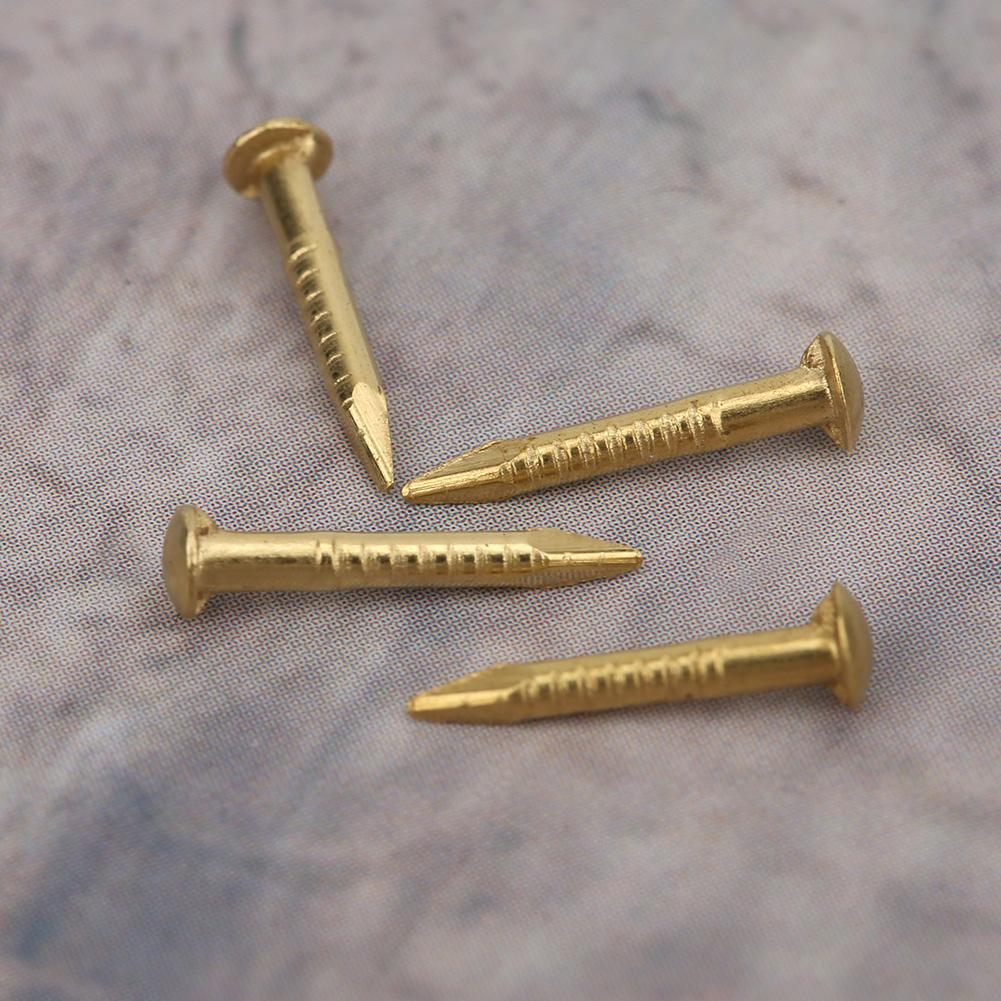 100Pcs Round Head Nail Brazen Brass Vintage DIY Craft Fastener Installation Accessories10mm Length