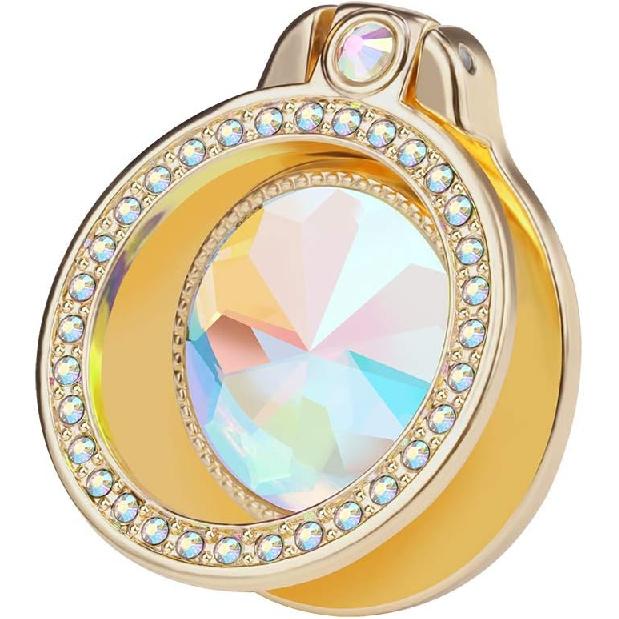 Glitter Bling Bling Phone Ring Holder,Sparkle Phone Ring Artificial Diamond Stand,Rhinestone Cell Phone Finger Ring for Phones, Pad (Silver) золотой