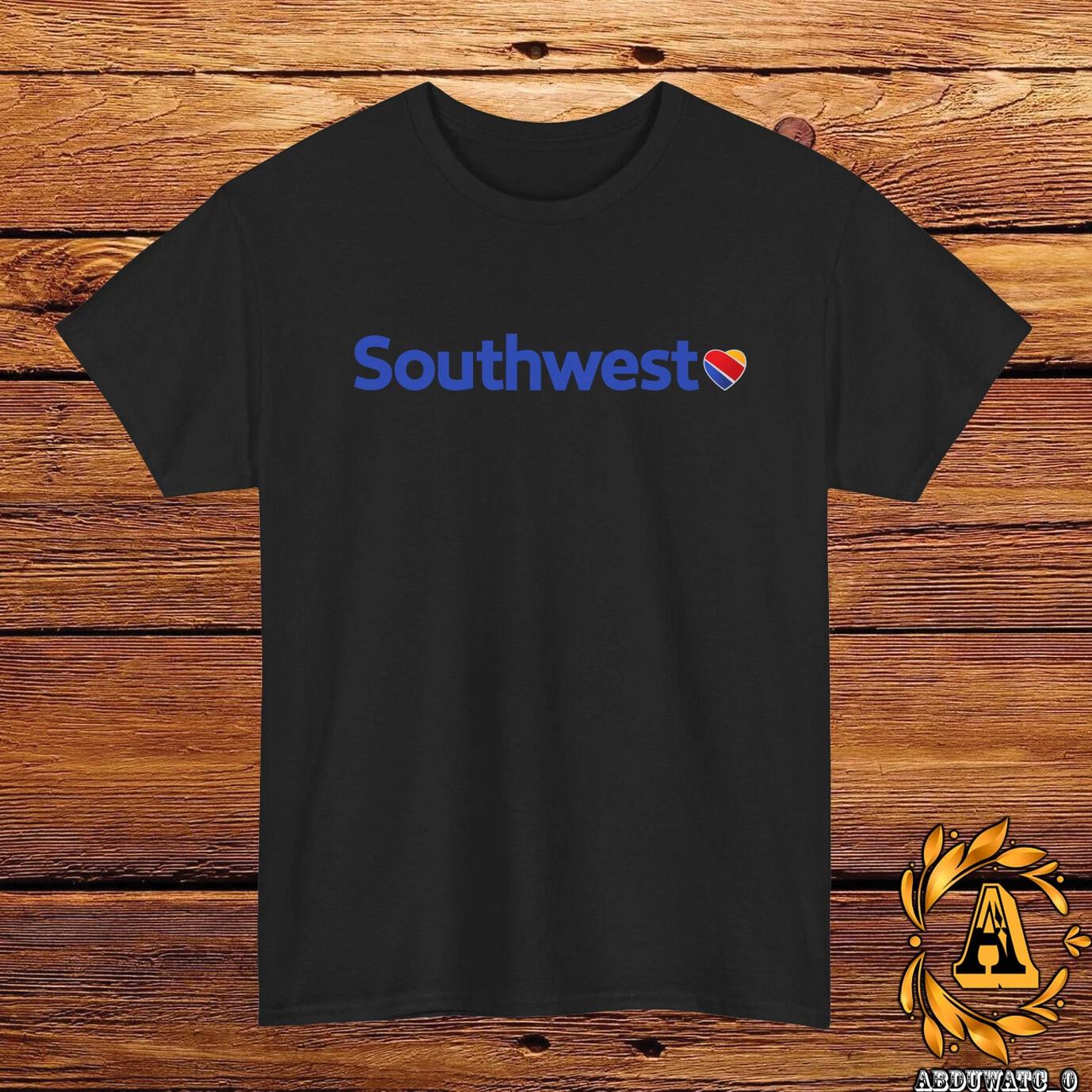 Southwest Airlines Logo T-Shirt Black/Grey/White/Navy /Red/Light Blue S-5XL S