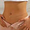 Sexy Fashion Tassel Rhinestone Belly Chains For Women Double Layer Metal Beach Vacation Belly Link Chains Waist Body Jewelry