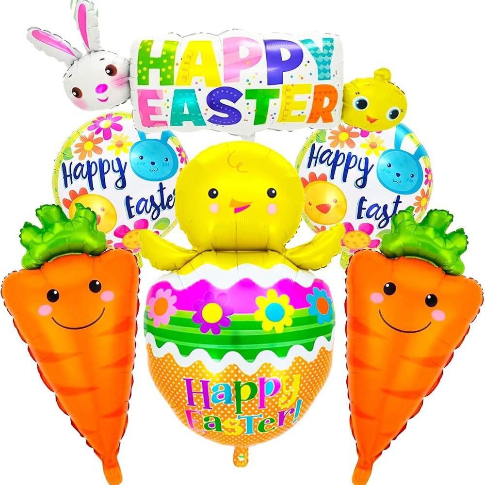 Easter Aluminum Film Balloon Rabbit Chicken Cartoon Modeling Children'S Birthday Party Decoration Aluminum Foil Balloon