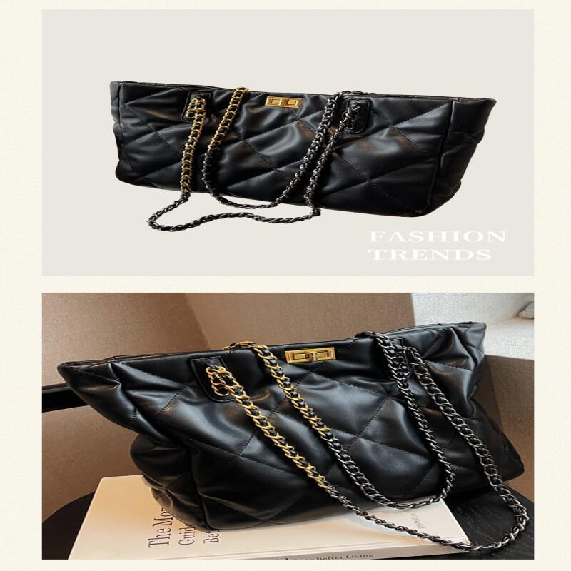 New Fashionable Diamond Checked Shoulder Bag High Quality Large Capacity Tote Bag Chain Multifunctional Classic Casual Handbag