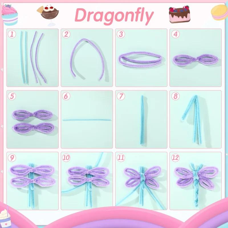 DIY Plush Stem Chenille Wire Pipe Creative Wires Cleaners Colorful Chenille Stems Wired Twist Stick Hair Strip Kid Handmade