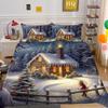 Christmas Digital Printing 3D Printing Polyester Pillowcase Quilt Cover Two Or Three-Piece Set