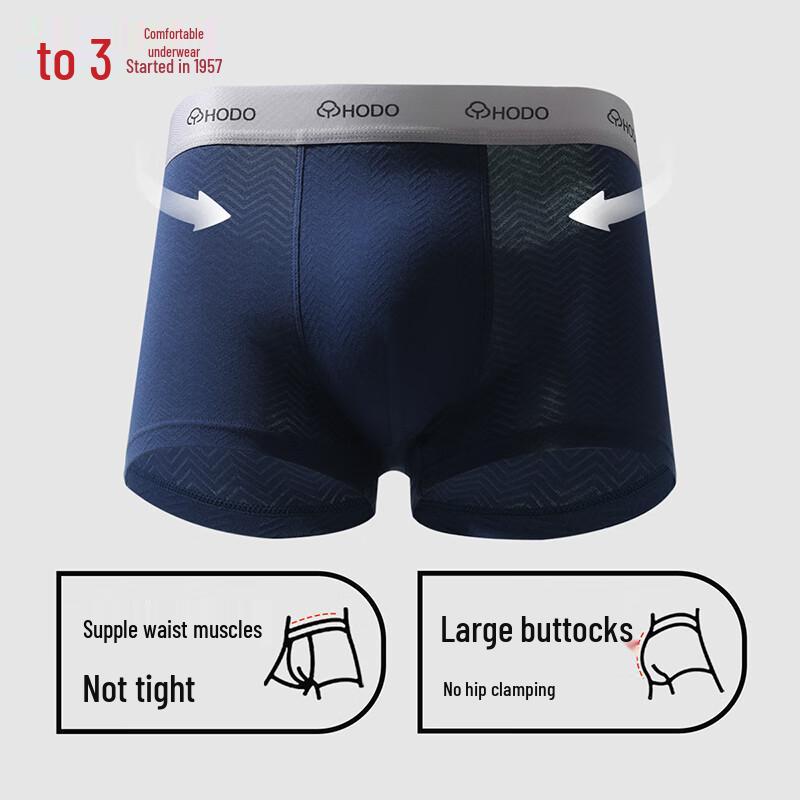 Hodo Men's 7A Anti-Bacterial Combed Cotton Boxer Briefs 4-Pack