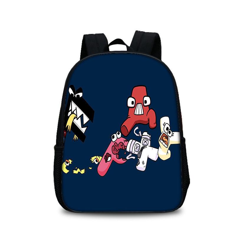 Zaino Alphabet Lore Per Studenti Borsa Scolastica in Nylon con Tasca Frontale e Spallacci Regolabili