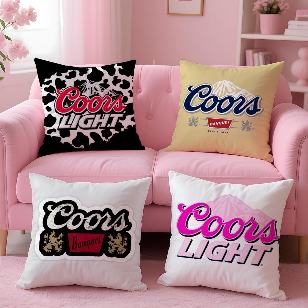 Klassische C-Coors Kissenhülle Plüschstoff Weich Doppelseitig Bedruckt Sofa Warm Winter Zuhause Geschenk Kissenbezug